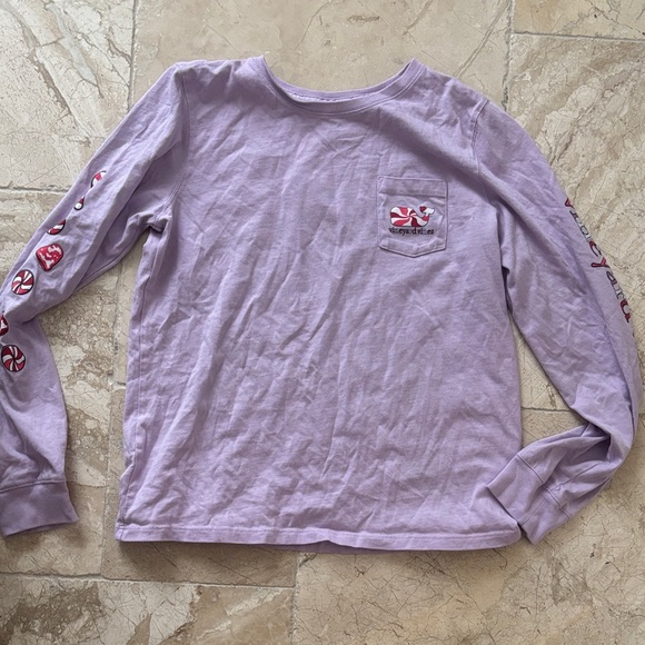Vineyard vines kids size M holiday Long Sleeve Shirt with Pocket - Picture 1 of 7
